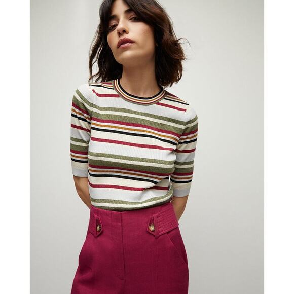 Veronica Beard Kavya Striped Sweater in Multi - Picture 1 of 10